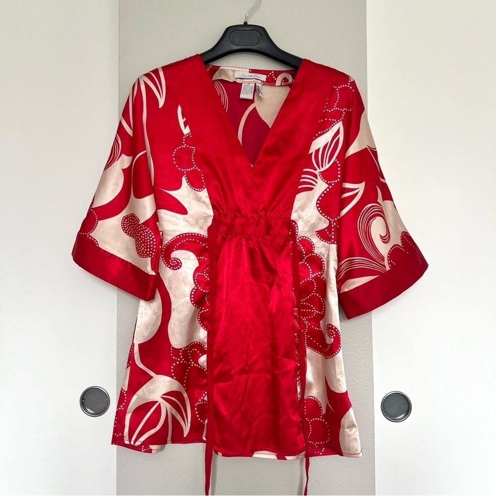 Vintage Y2K Charlotte Russe Silk Babydoll Top – 90s, 2000s, Kimono, Japanese - Picture 4 of 12